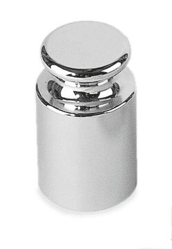 Einzelgewicht in Knopfform auf weißem Hintergrund. Das Gewicht ist Silber.