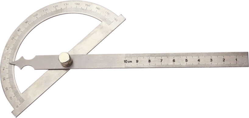 180° Gradmesser, 250 x 500 mm, mattverchromt, Feststellschraube, 1,4 kg - Metav IndustryLine