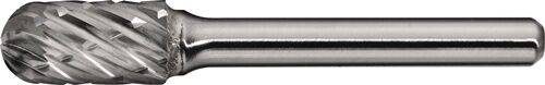 Frässtift Hartmetall 12mm Kreuzverzahnung WRC Special Steel, Schruppgeometrie, silbern, liegend