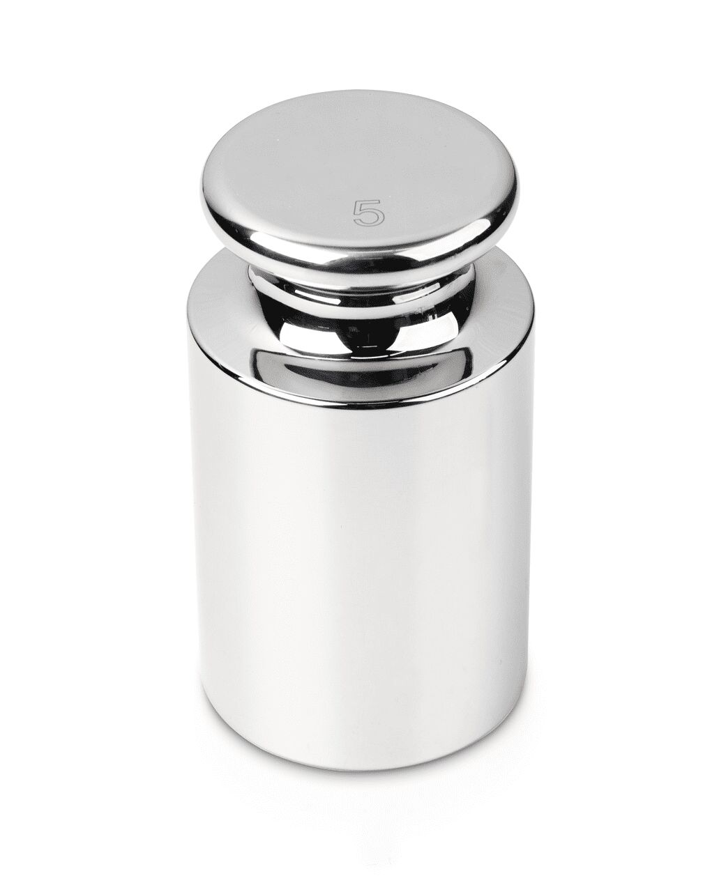 Einzelgewicht in Knopfform auf weißem Hintergrund. Das Gewicht ist Silber.