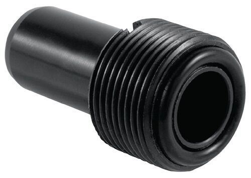Threaded bushing, Metal insert, Black plastic, Housing plug, Grommet
