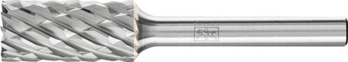 Pferd Frässtift ZYAS: Hartmetall Zylinderform mit Stirnverzahnung, Schaft-Ø 6 mm, Oberfläche silbergrau