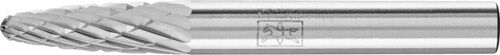 PFERD 55mm Frässtift Hartmetall Rundbogenform DIN 8033, Schaft 6mm, Kopf-L.18mm, Zahnung 3 PLUS