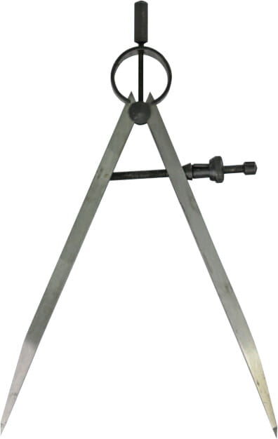 150 mm Feder‑Zirkel, gehärteter Stahl, DIN 6487, 0,17 kg — Präzisionszirkel für feine Markierungen und Kreise, Metav IndustryLine