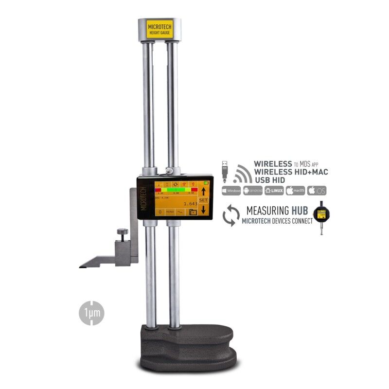 300mm Digital Höhenmess- und Anreißgerät, 0,015mm, Color 3,5" Touchscreen, ISO 17025 Kalibrierung - Microtech Metrology