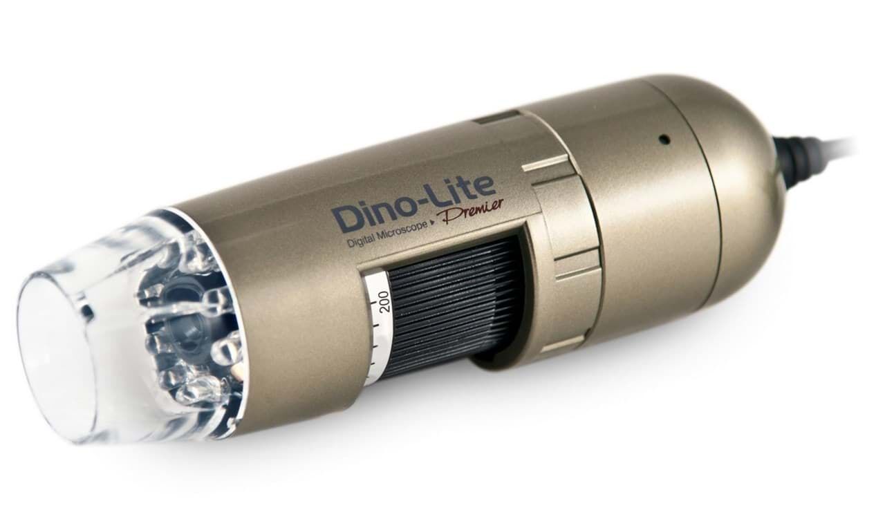 AM4113T USB Mikroskop, 20–200x, 1,3 MP, 8 weiße LEDs, Standard Arbeitsabstand, Microtouch, messfunktion - Dino-Lite