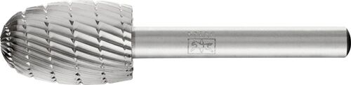 HSS Frässtift TRE Tropfenform D.16mm Kopf L.25mm Schaft D.6mm mit Schruppzahnung