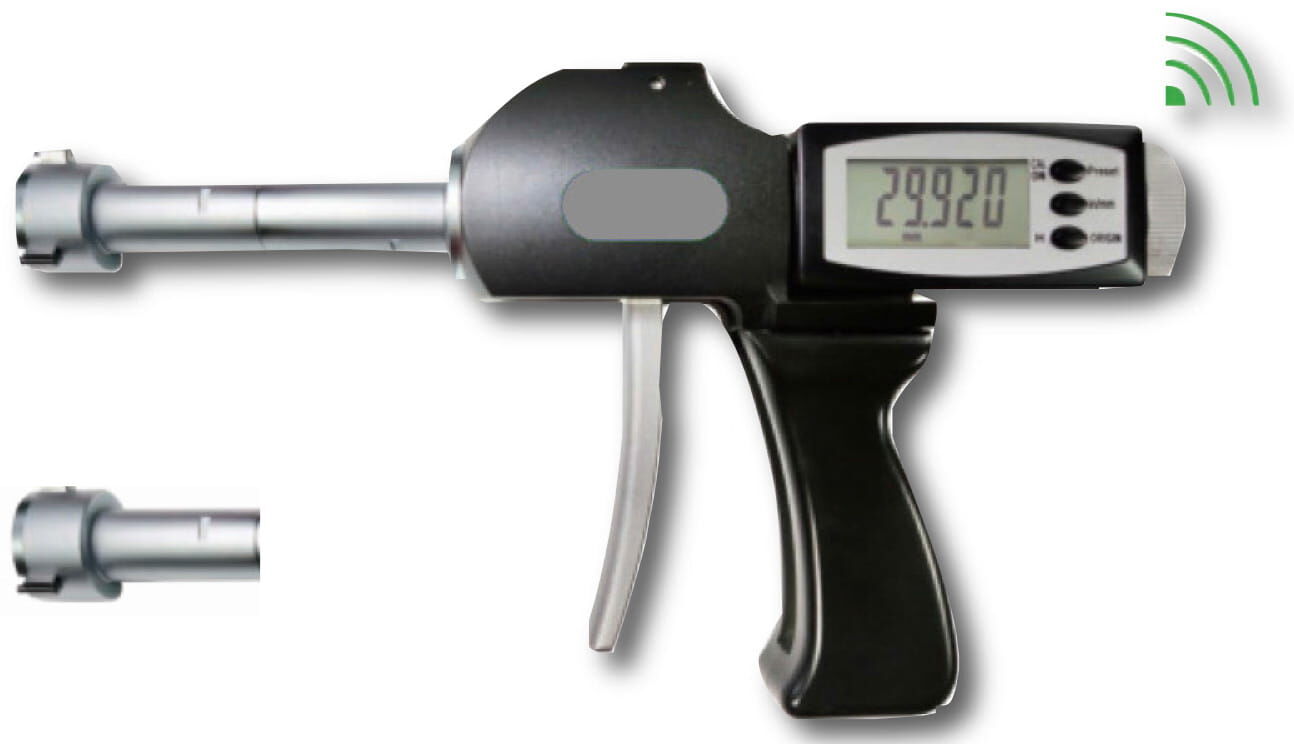 20-50mm Digital Pistolen-Dreipunkt-Innenmessgerät, 0,001mm Auflösung, Satz mit 4 Messköpfen, HM-Messflächen, Bluetooth-Ausgang - Metav IndustryLine