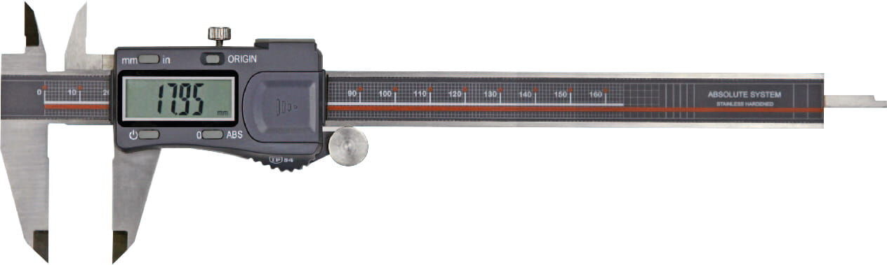 150 mm Digitaler Messschieber, 0,01 mm, IP54, RB6, abnehmbare Rolle, 4‑fach Messung, Kasten - Metav IndustryLine