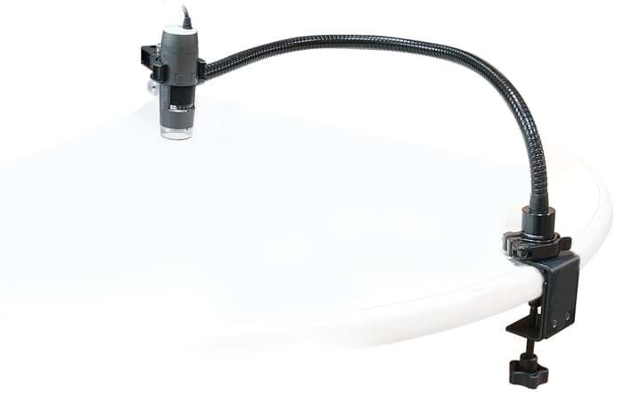 60cm Flexibler Schwanenhals-Stativ mit C-Klemme, drehbarer Basis, Schnellspanner, ESD-sicher – Dino-Lite