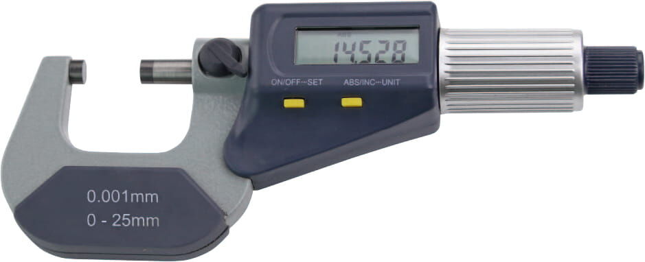 25-50mm Digital-Mikrometer, Ablesung 0,001mm, Friktionskupplung, ISO‑kalibriert mit Prüfzeugnis, Lieferung in Kiste - Metav IndustryLine