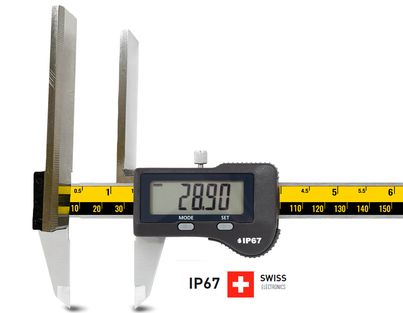 Digitaler Messschieber, Verniermessschieber, Stahl, Messwerkzeug, IP67
