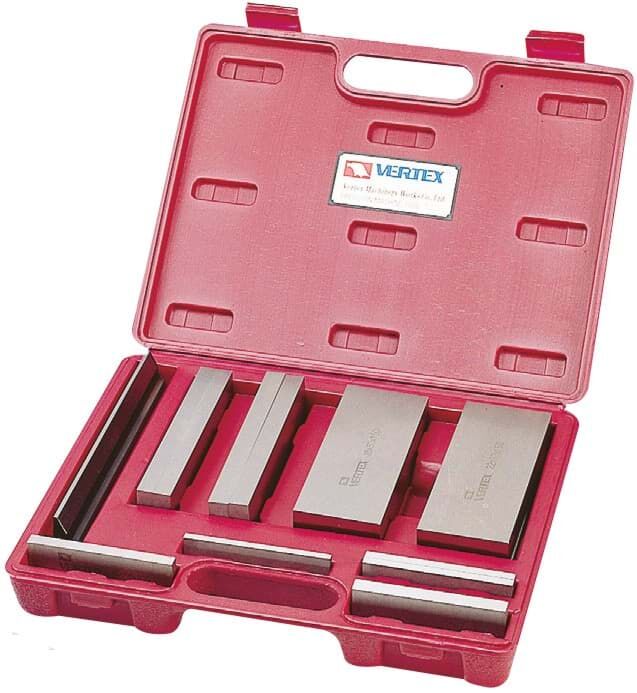 100–150mm Geschliffener Parallelunterlagensatz, 18 Teile, 0,01mm Genauigkeit, Koffer 390x292x84mm - Vertex