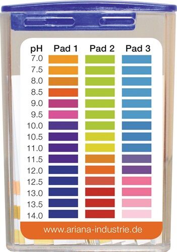 pH-Test, pH-Indikator, Teststreifen, Farbdiagramm, Messkit