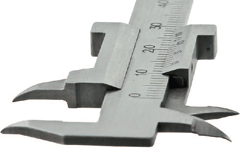 80mm Messschieber mit spitzem Schnabel, 0,1mm Ablesung, inox, Monoblock, Lieferung in Kasten - Metav IndustryLine