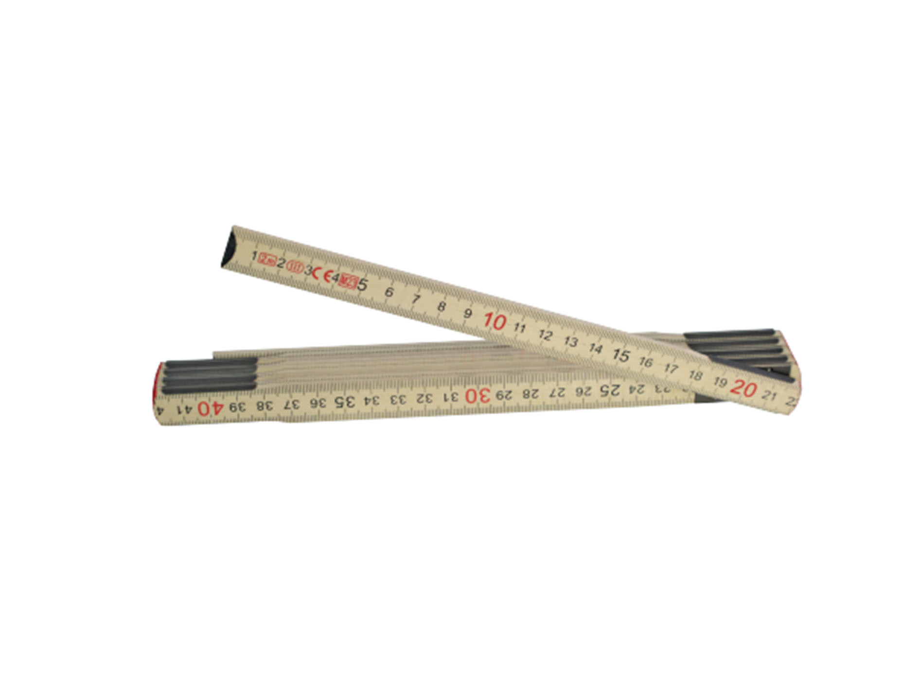 2000 mm Holzgliedermaßstab, beidseitige mm-Teilung, Glieder 16,8x3 mm - Metav IndustryLine