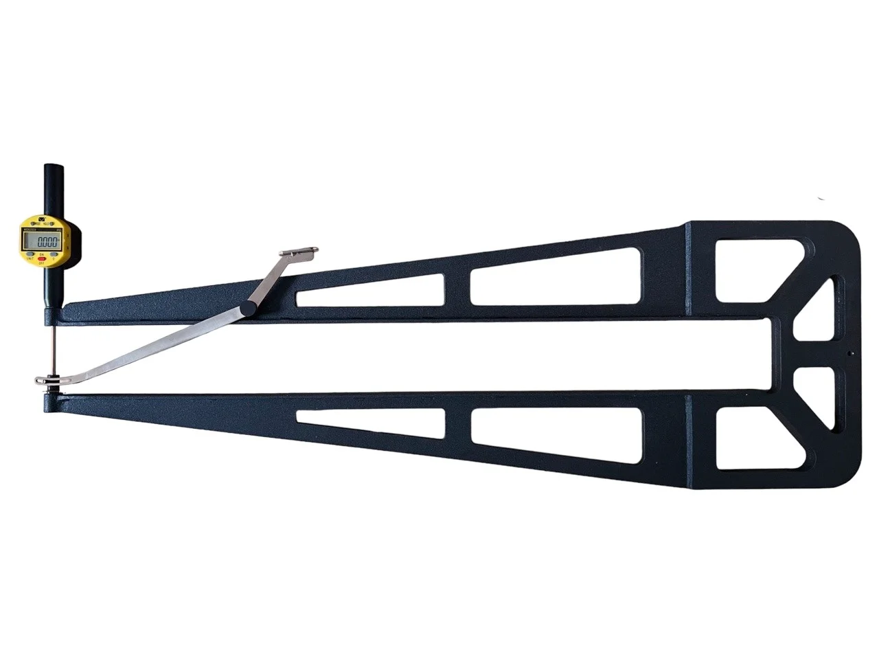 150mm Digitales Dicken-Messgerät: Schwarz, lang, mit digitaler Anzeige, Frontalansicht.