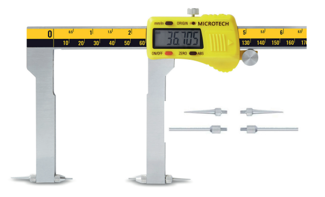 300mm Digitaler Messschieber, 0,005mm Auflösung, IP54, ISO 17025 Kalibrierzertifikat, USB‑Datenausgang - Microtech Metrology