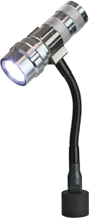 30kg Haftkraft LED-Lampe, 210 mm Höhe, neigbar, Ø30x27 M4, 3xMicro-AAA – Metav IndustryLine