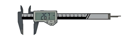 150 mm Digitaler Messschieber, Fiberglas, Ablesung 0,1 mm, Zifferhöhe 16 mm, mm/inch, Blisterverpackung - Metav IndustryLine