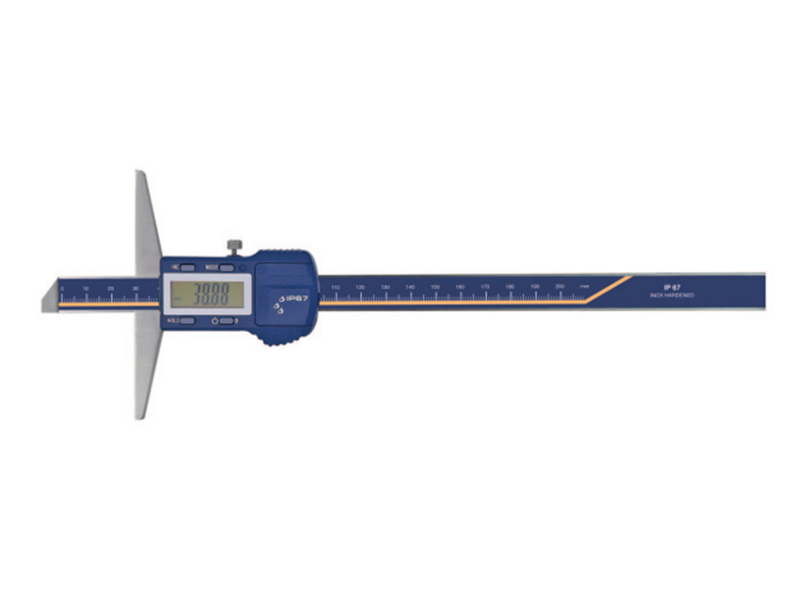 300mm Digitales Tiefenmaß, 0,01mm Auflösung, IP67, Edelstahl, Kasten - Metav IndustryLine