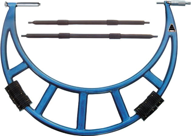 1800–2000mm Bügelmessn mit großer Trommel, HM‑Messfläche, verschiebbare Messambosse, 90kg, inkl. Kiste - Metav IndustryLine
