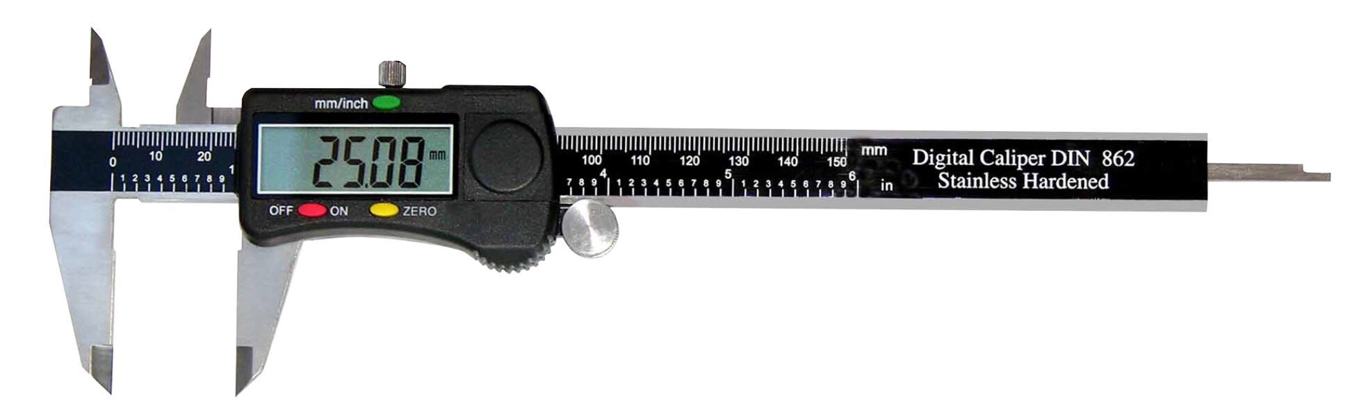 0-150mm Digital-Taschen-Messschieber, 0,01mm, RS232C, 4‑fach‑Messung, kasten, rostfreier Stahl - Metav IndustryLine