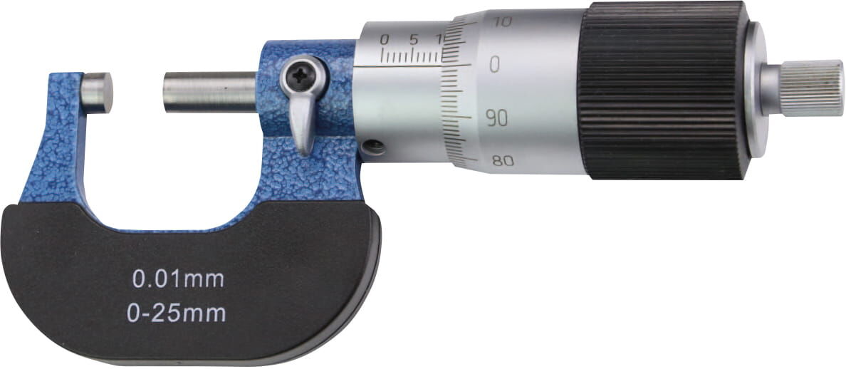 50-75 mm Bügelmess mit großer Trommel, Friktionsratsche, DIN 863, Messtrommel mattverchromt, 0,8 kg - Metav IndustryLine