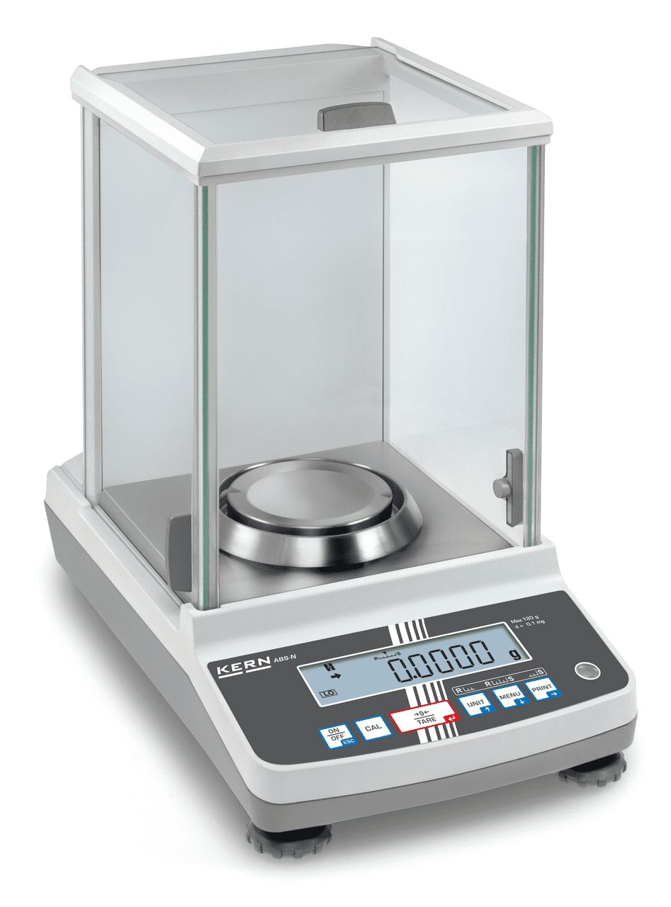 82 g Analysenwaage mit Single-Cell, Ablesbarkeit 0,0001 g, Wägefläche 91 mm - KERN