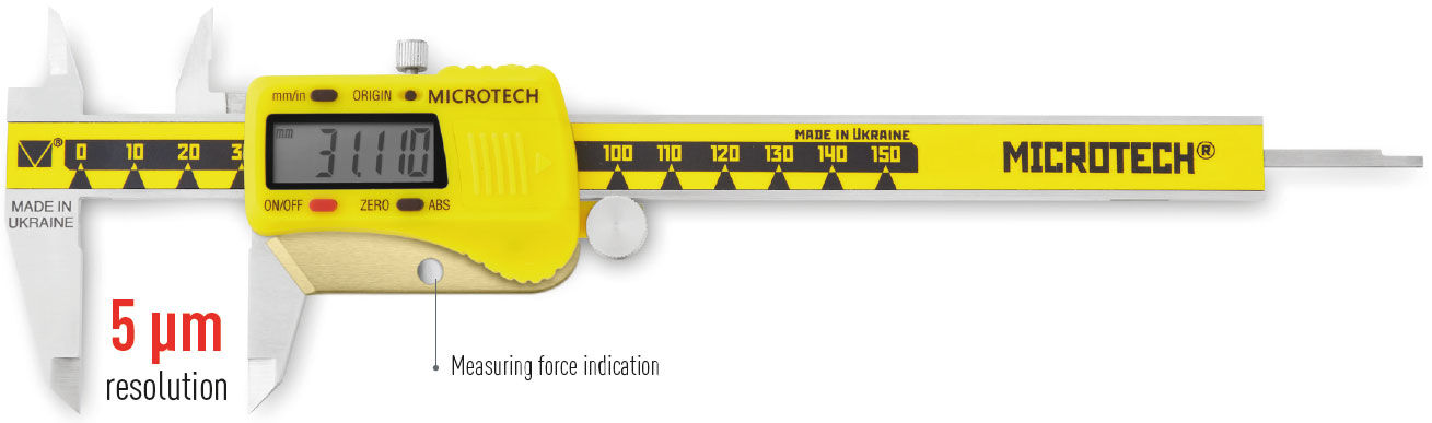 200mm Digitaler Messschieber mit 0,005mm Auflösung, Force Control, IP54, ISO 17025 Kalibrierzertifikat - Microtech Metrology