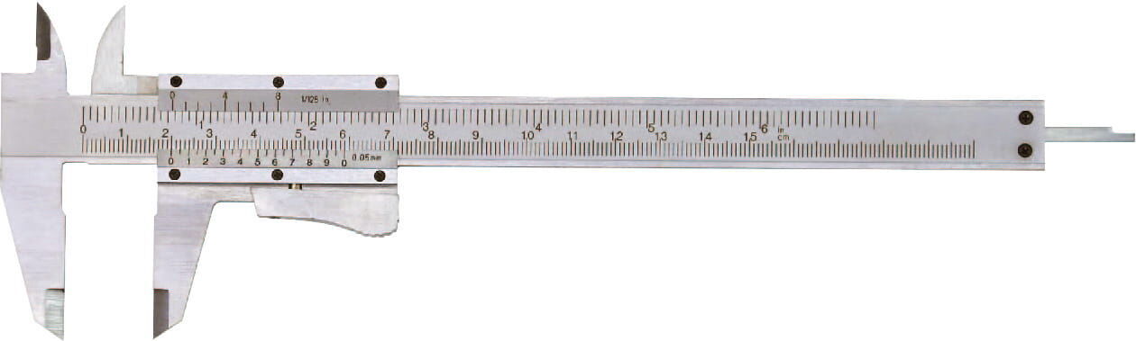 150mm Taschen-Messschieber - Metav IndustryLine: Werkzeugstahl, frontal, mit Tiefenmessstange