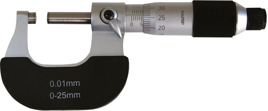 50-75mm Bügelmessschraube mit Friktionsratsche, mattverchromte Messstrommel, DIN 863, Kofferlieferung, 0,7kg - Metav IndustryLine