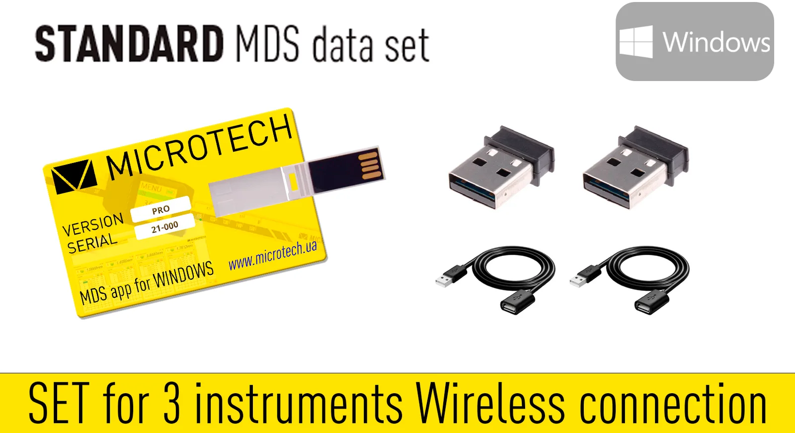 3-Tool MDS Standard Data Collection Kit, Windows App, USB Dongle - Microtech Metrology