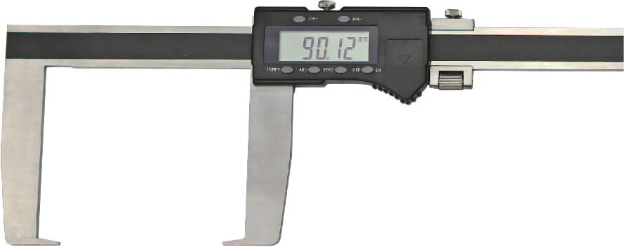 500mm Digital Outside Caliper Flat Jaw 100mm Beak, Stainless Hardened Metal Housing, mm/inch, Data Output RB2, Case - Metav IndustryLine