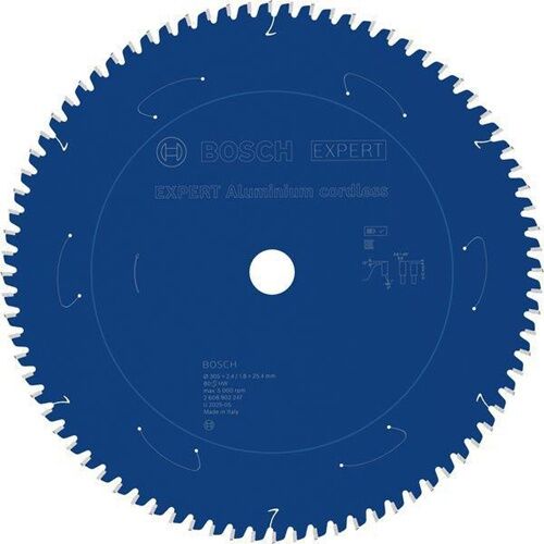 circular saw blade, steel blade, blue blade, tooth design, Bosch Expert
