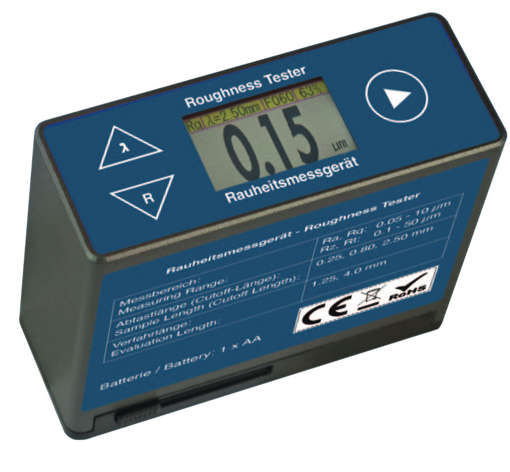 0,5–15Ra / 0,1–50Rz Kompaktes Rauheitsmessgerät mit internem Speicher, Diamant 0,01mm - Metav IndustryLine