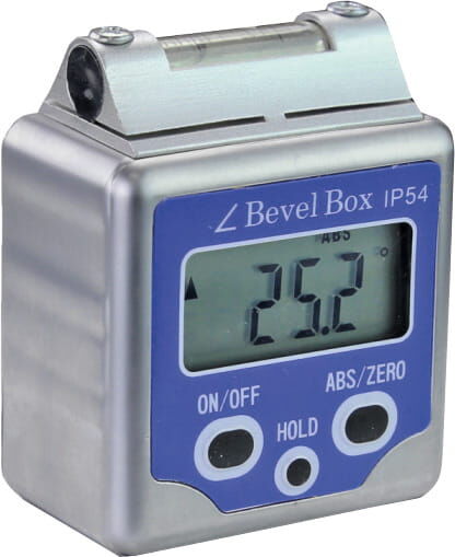 50 mm Digital-Neigungsmessgerät, 0,1°, Dauermagnet und Wasserwaage, IP54, Aluminiumgehäuse, Eins/aus Hold ABS/Zero-Tasten - Metav IndustryLine
