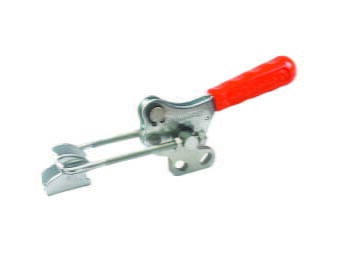 Kukamet Verschlussspanner 312: Edelstahl Hebelspanner mit orangefarbenem Griff, Seitenansicht