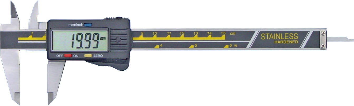 150 mm Digital-Messschieber, 0,01 mm Ablesung, 4‑fach‑Messung, gehärteter rostfreier Stahl, Kasten, RB 1 - Metav IndustryLine