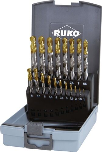 bohrer set, bohrer  drills, fräser set, metallbohrer, koffer, RUKO marke