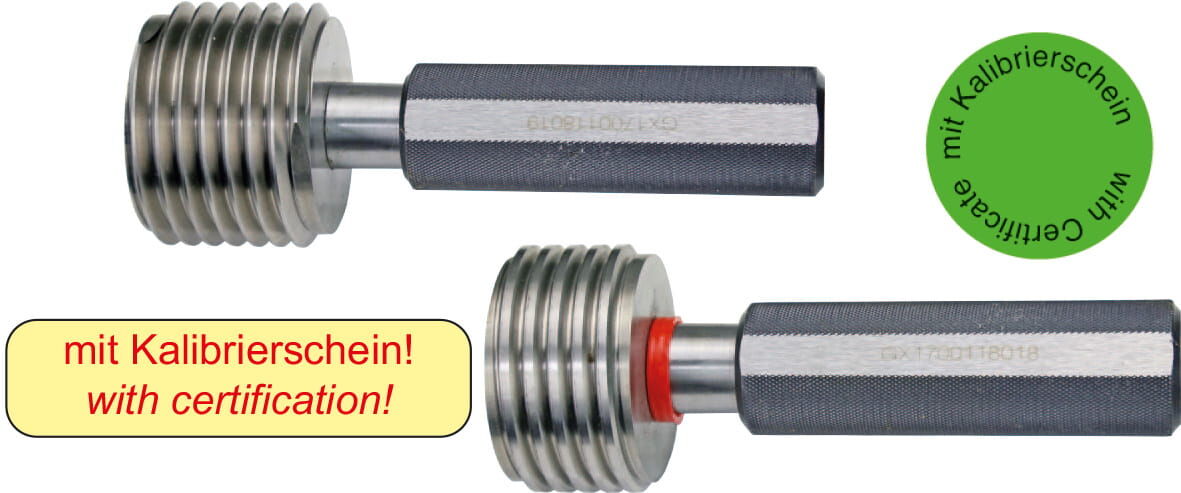 M90x1.5 Go/No-Go Thread Plug Gauge Metric ISO Fine Thread Right-Hand, Hardened Gauge Steel, DIN 13 6H, Calibrated - Metav IndustryLine