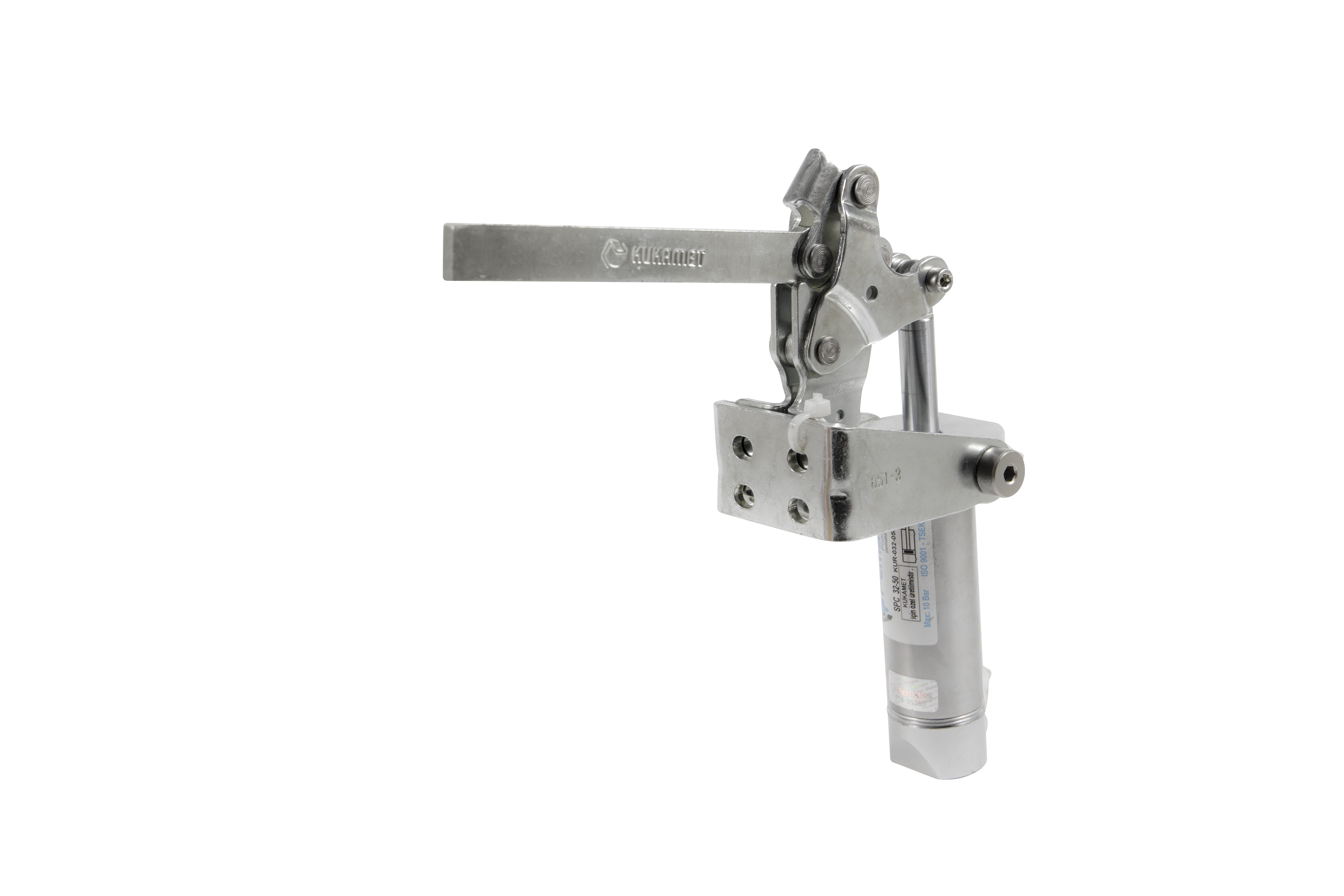 Kukamet Pneumatikspanner auf weißem Hintergrund. Der Arm ist gerade und aus massivem Material.