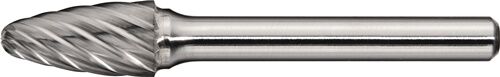 Hartmetall Frässtift INOX, 12mm Kopfdurchmesser, 25mm Kopflänge, Normalfein-Verzahnung, silbern