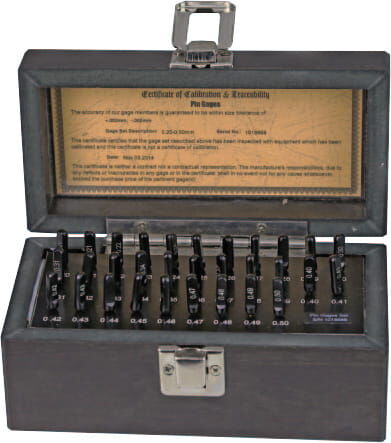 3,01–4,00mm Prüfstift‑Satz 100‑tlg., Abstufung 0,01mm, Spezialstahl, mit Kasten - Metav IndustryLine