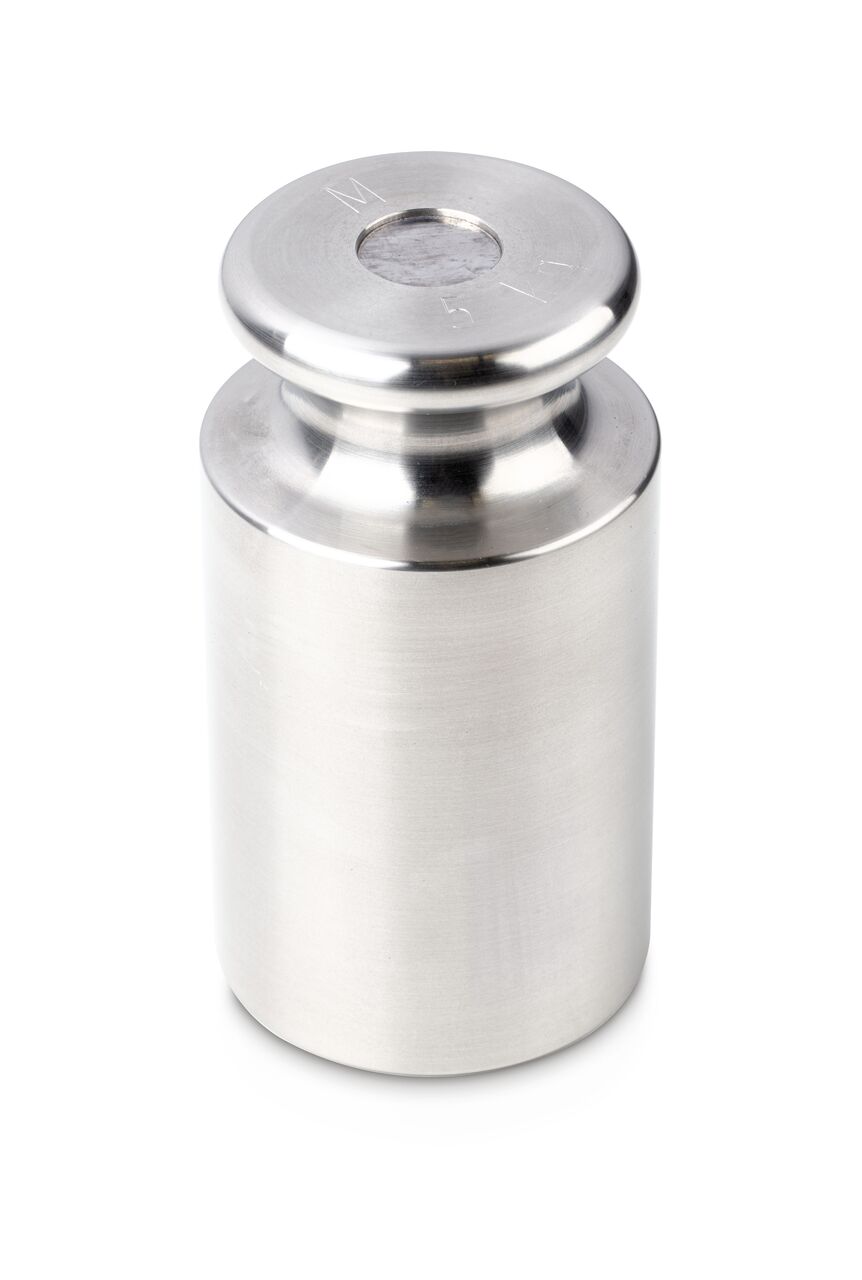 Einzelgewicht in Knopfform auf weißem Hintergrund. Das Gewicht ist Silber.