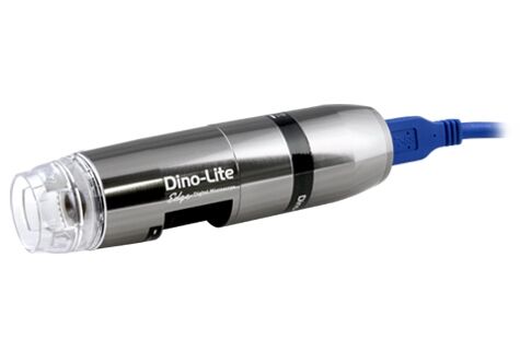 AM73515MT4A 420–470x High‑Magnification USB Mikroskop, 5 MP, 60 fps, 8 weiße LEDs, AMR/EDOF/FLC, USB 3.0, Aluminium, Kalibrierbar - Dino-Lite