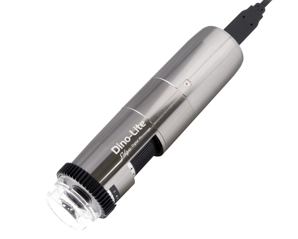 Digitalmikroskop, Edelstahlgehäuse, USB-Kabel, Silberfarben, Schwarze Einstellringe