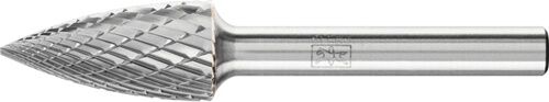 Frässtift Hartmetall SPG D.12mm Verz.3 PLUS PFERD: Silberfarben, spitzbogenförmig, von links schräg oben