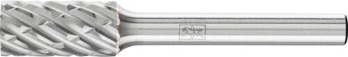 10mm Frässtift Zylinderform ohne Stirnverzahnung – Vollhartmetall, Schaft-Ø6mm, silberfarben in Seitenansicht