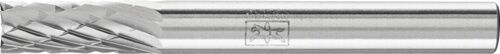 PFERD ZYAS Frässtift D.6mm Hartmetall, 3 PLUS Stirnverzahnung, silber, Seitenansicht